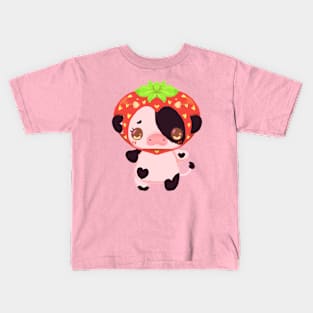 little cow with strawberry hat Kids T-Shirt